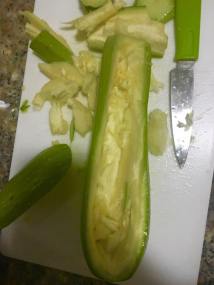 hollow out zucchini
